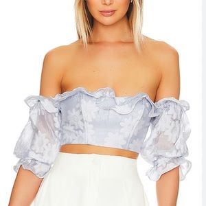 NEW Revolve Majorelle Andrea Floral Off-Shoulder Crop Top XS
